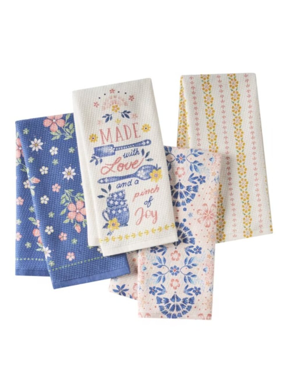 The Woman Pioneer Home Hattie Beautiful Cotton Set of 4 Woven Kitchen Tea Towels